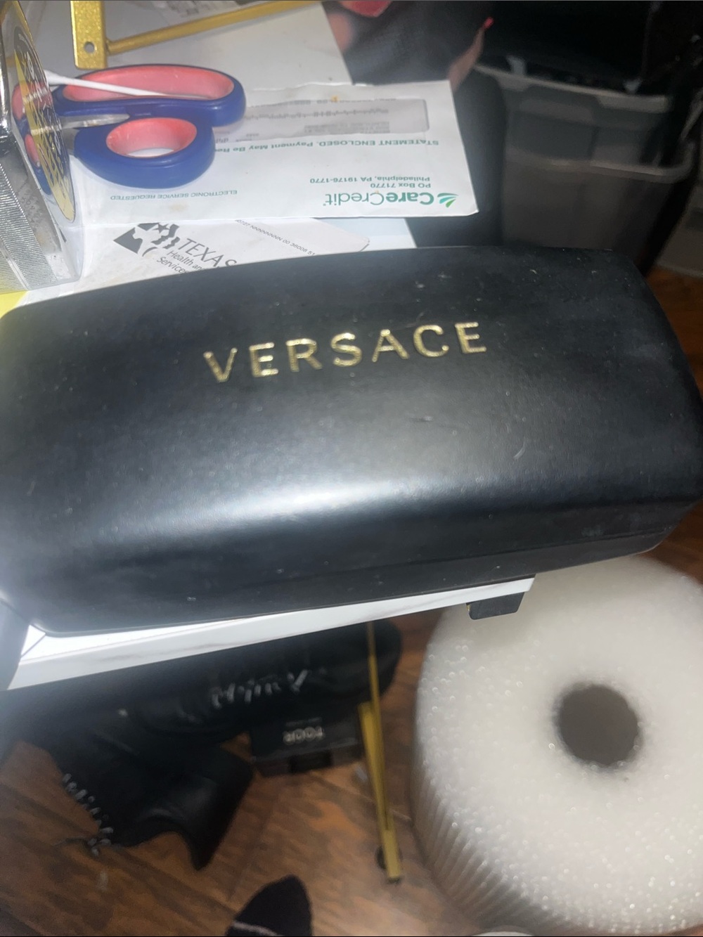 Versace Black Hard VR/AR Accessory Case with Gold Logo